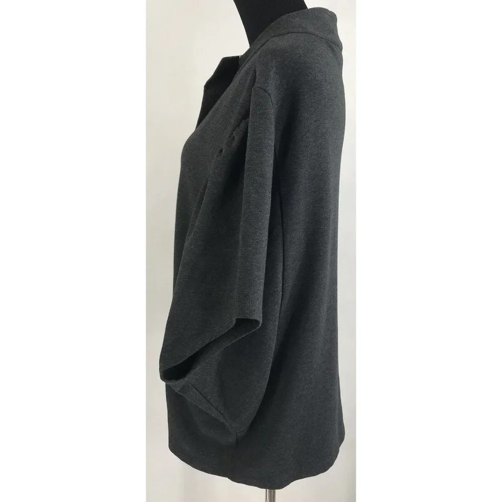 Lilla P Cape Womens Large L Charcoal Gray Pockets‎ Jacket
